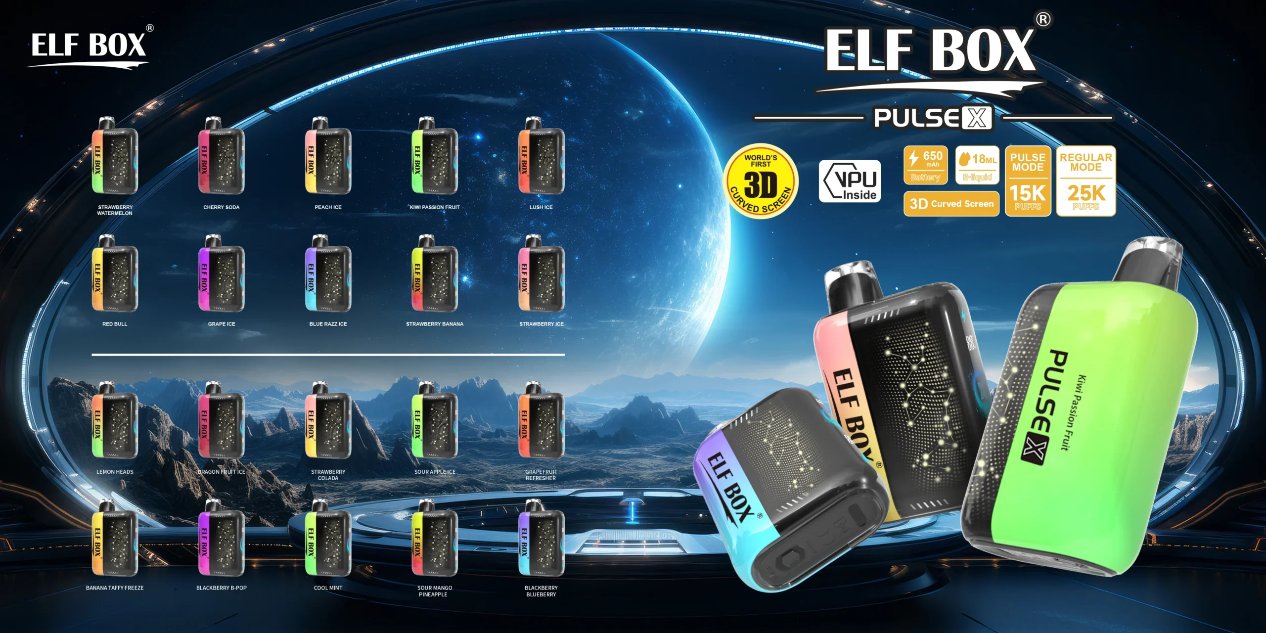 elfbox-pusle-x-25k-disposable-vape-flavor-list