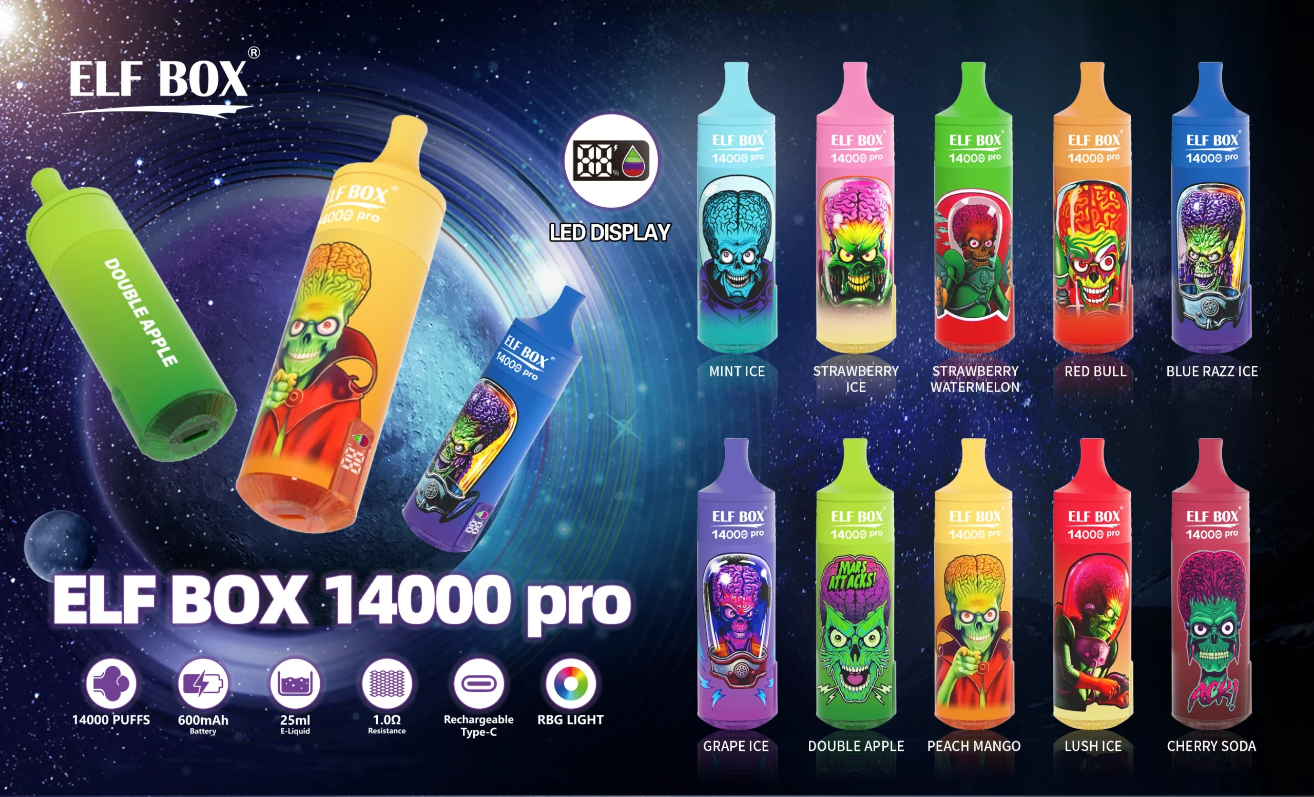 elfbox-rgb-pro-14k-disposable-vape-flavor-list