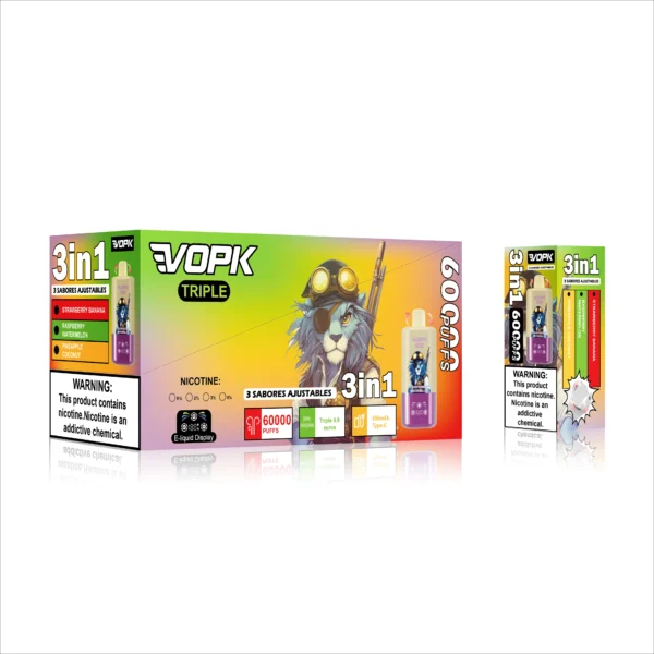 vopk-3-in-1-60k-disposable-vape-strawberry-banana-raspberry-watermelon-Pineapple-coconut