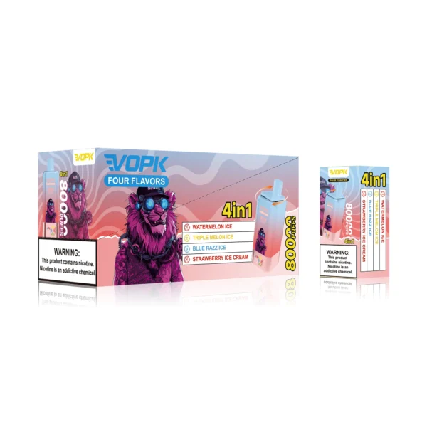 vopk 4 in 1 80k disposable vape-watermelon ice-triple melon ice-blue razz ice-strawberry ice cream VOPK 4 In 1 80000 Disposable Vape Device With Different Flavors
